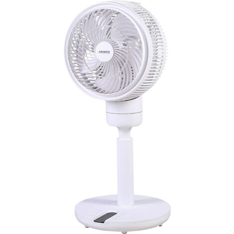 Ventilateur de table AREBOS 55W 4 vitesses Blanc