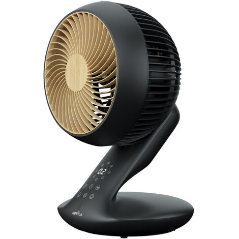 Ventilateur de table DC « Miera », réglable avec télécommande (20 W, 8 vitesses), noir et hêtre