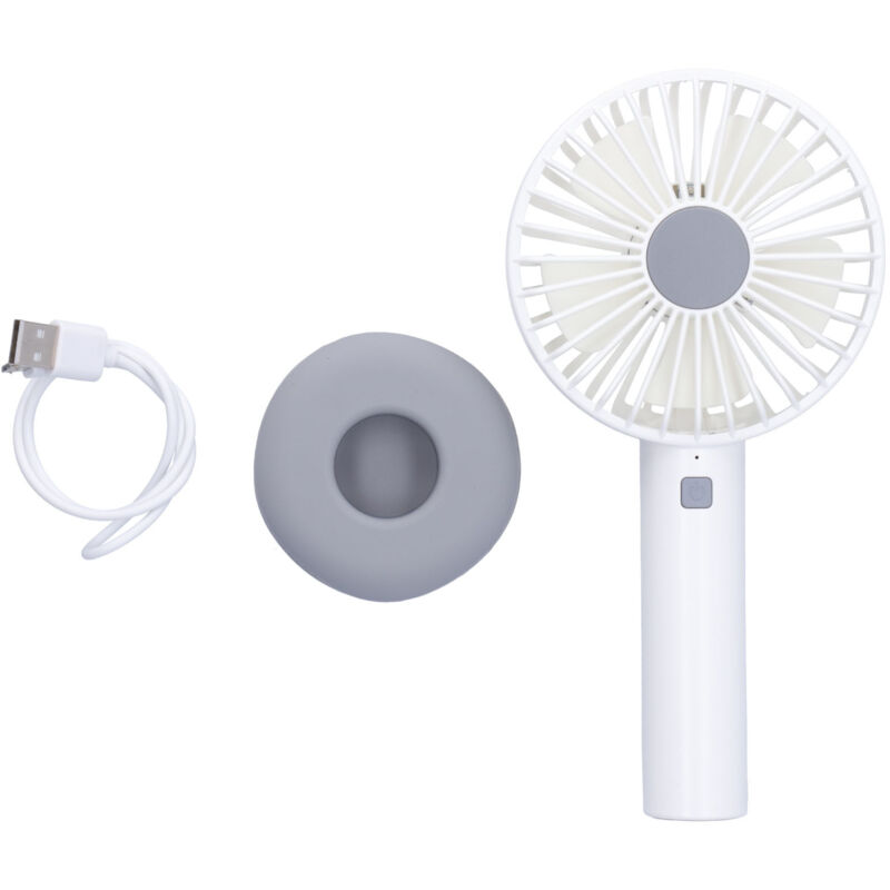 Ventilateur de table en forme de donut blanc avec veilleuse LED et base en silicone - Idéal pour la chambre
