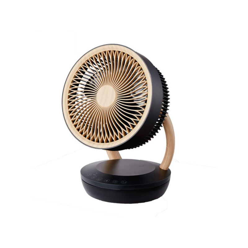 Fabrilamp - nightingale ventilateur de table noir/bois 45w 3vel 3asp telecommande,timer,touch 35,7x25,5x19,3cm