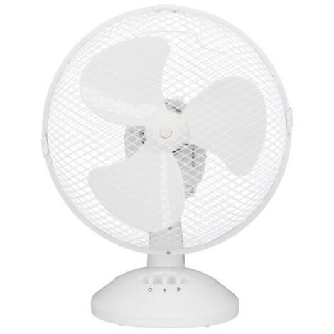 Ventilateur de table OCEANIC - 30W - Diametre 23 cm - 2 vitesses - Oscillant - Blanc