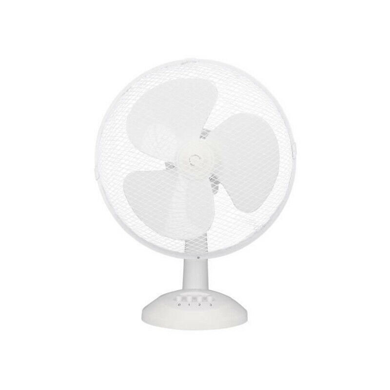 Oceanic - Ventilateur de table 40W - Diametre 30 cm - 3 vitesses - Oscillant - Blanc
