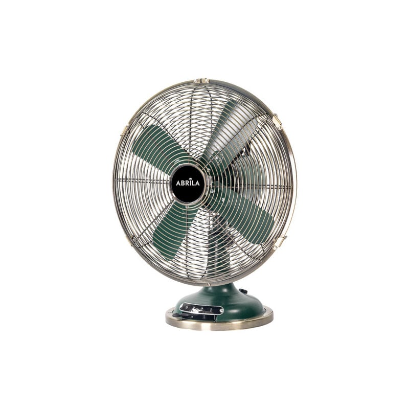 Capitolio ventilateur de table olive/cuir 37w 3 vitesses 4asp fixe et rotatif 42x35x27cm