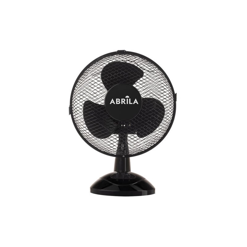 Fabrilamp - Ventilateur de table pizarro petit noir 2 vitesses 25w réglable fixe et rotatif 36x27x17cm