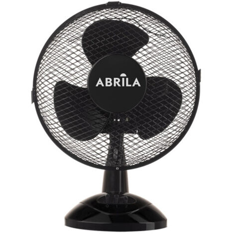 Ventilateur de table pizarro petit noir 2 vitesses 25w réglable fixe et rotatif 36x27x17cm