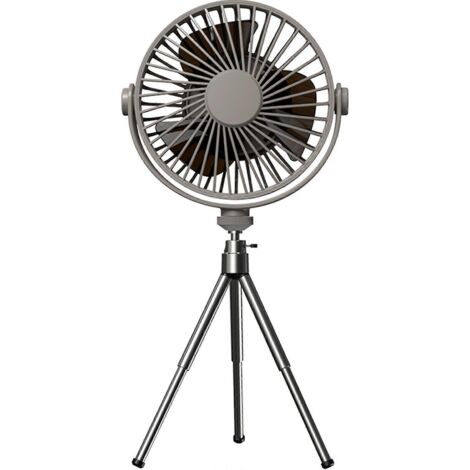 Ventilateur de table portable avec télécommande, lampe LED et trépied pour les vacances