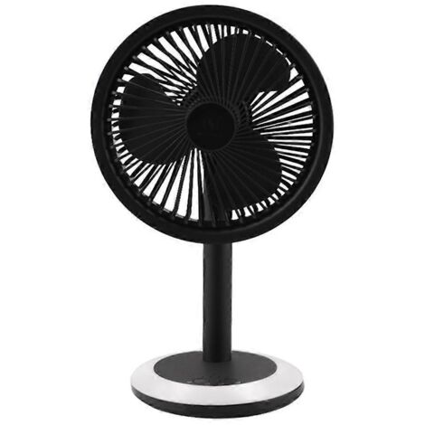 Ventilateur de table rechargeable par USB avec 7 LED, 3 vitesses et angle réglable pour la maison et la chambre.