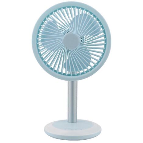 Ventilateur de table rechargeable par USB avec 7 LED, 3 vitesses et angle réglable pour la maison et la chambre.