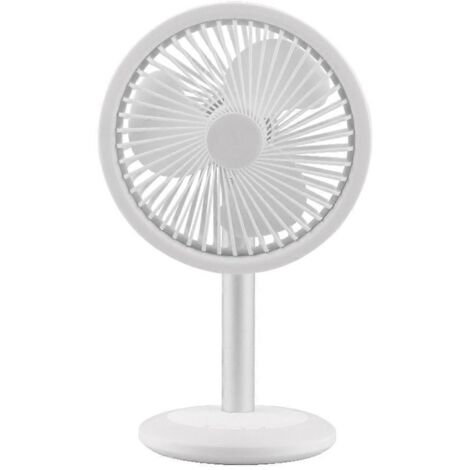 Ventilateur de table rechargeable par USB avec 7 LED, 3 vitesses et angle réglable pour la maison et la chambre.