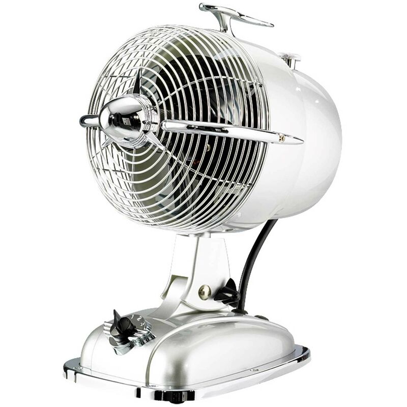 Casafan - Ventilateur de table Retrojet 24W 3 vitesses D15cm Argenté/Chromé