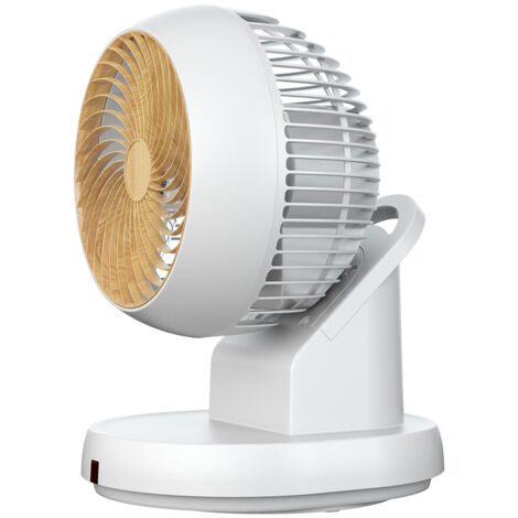Ventilateur de table urbel blanc/hêtre 30w 4vel 31,5x 21x24cm oscillation 3d télécommande, minuterie