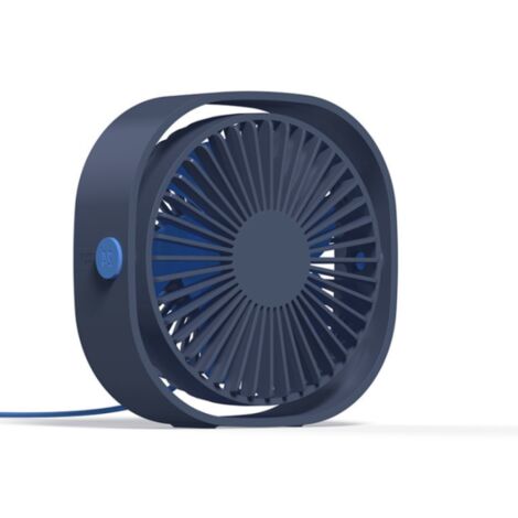 Ventilateur de table USB, 12,3 cm Mini ventilateur de bureau Utiliser avec un câble de 1,2 mètres, Portable et personnel pour la maison et le bureau Calme et puissant,Bleu foncé