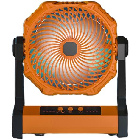 Ventilateur de tente portable rechargeable 10000mAh avec lumière et 3 vitesses - Équipement de refroidissement