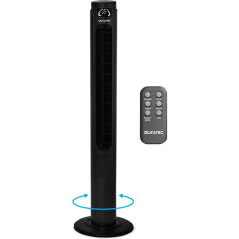 Ventilateur de tour Auronique - Ventilateur debout avec télécommande - Timer - 55W - 45 dB - 118 cm - Noir