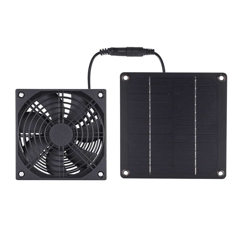 Ventilateur d'échappement à panneau solaire – Ventilateur solaire puissant et étanche – Mini ventilateur sûr pour l'extérieur, aère votre maison,