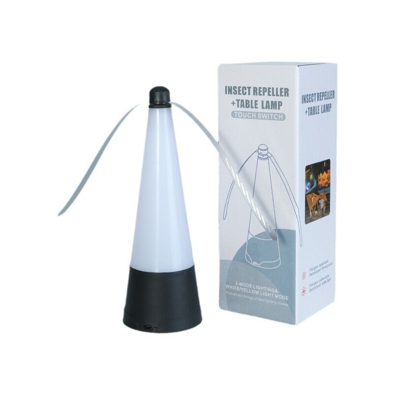 Largeight - Ventilateur d'extérieur multifonctionnel, rechargeable, anti-mouche, de type lumineux, pour attraper les mouches et les moustiques,