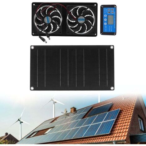 Ventilateur d'extraction, 20 W, panneau étanche avec double kit de ventilateur, pour camping, caravane, yacht, serre, niche, poulailler,6 Inch