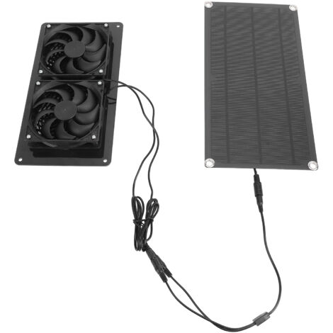 Ventilateur d'extraction à énergie solaire 10W 18V ABS, panneau coupe-vent et imperméable, Kit double ventilateur pour maison d'animaux, poulailler, serre