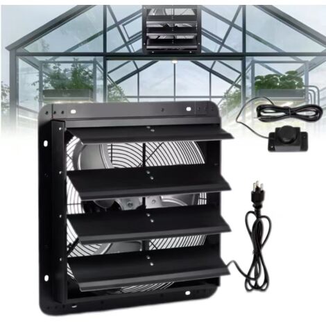 Ventilateur d'extraction à persiennes - 48 cm, ventilateur mural, EC,commande intelligente, adapté à la ventilation et au refroidissement des serres.