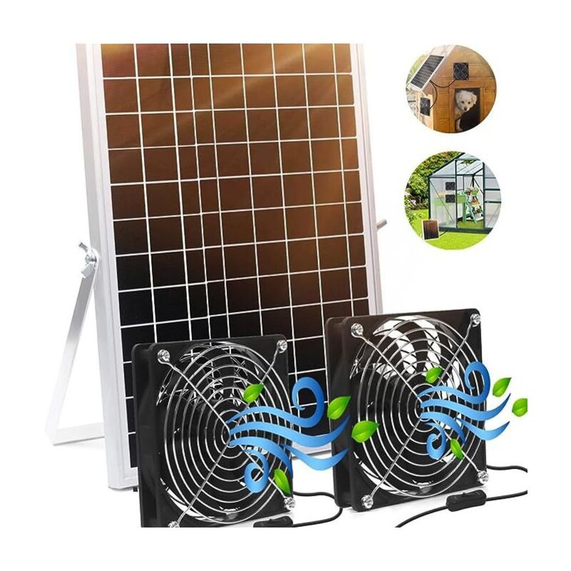 Ventilateur d'extraction à persiennes solaires 15W, avec valve Anti-Reflux, Ventilation murale, refroidissement, ventilateur d'extraction à grande