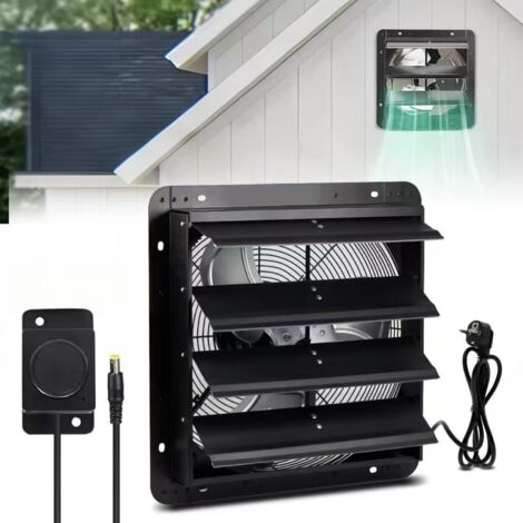 Ventilateur d'extraction à persiennes,48 ​cm,contrôle intelligent de l'humidité, adapté à la ventilation des greniers,des serres et des poulaillers.