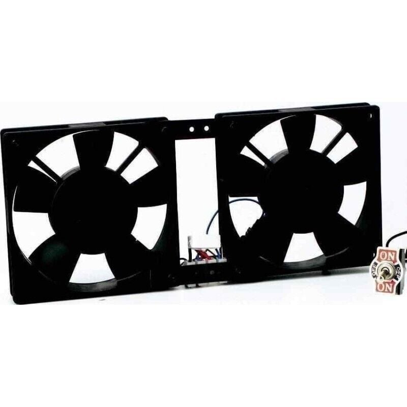 Ventilateur double avec sonde automatique et interrupteur pour camping car et caravane