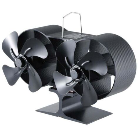 Ventilateur Double Pour Poêle À Bois Écologique Alimenté Par Chaleur Alliage Aluminium Transfert Air Chaud Horizontal Vitesse Réglable