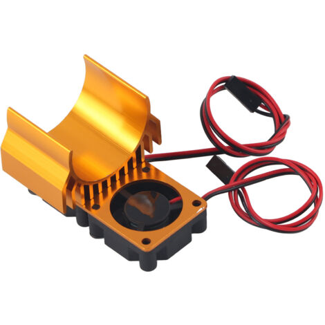 Ventilateur double refroidissement moteur 540/550 avec radiateur pour voiture RC électrique 1/10 doré
