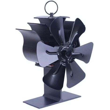 Ventilateur écologique pour poêle à bois – 6 pales, fonctionne sans électricité, design compact et silencieux, idéal cheminée