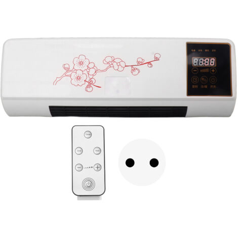 Ventilateur électrique mural pour climatiseur Facile à utiliser Protection thermique Minuterie Chauffage et refroidissement