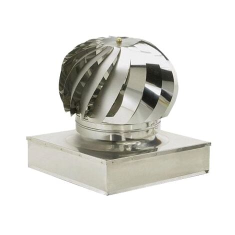 E-SALONE SRL VENTILATEUR DE FUMÉE EN ACIER INOXYDABLE CAPUCHON CARRÉ ROTATIF CM.22X22 TUYAU DE POÊLE CHEMINÉE