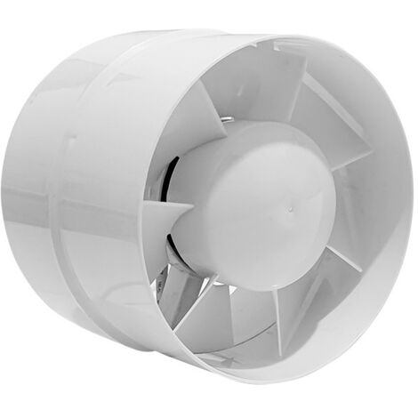 Ventilateur en ligne pour systèmes d'extraction canalisés dans les salles de bains et les cuisines, 4 pouces, avec moteur intégré à protection thermique (APC10-B blanc 4 pouces)