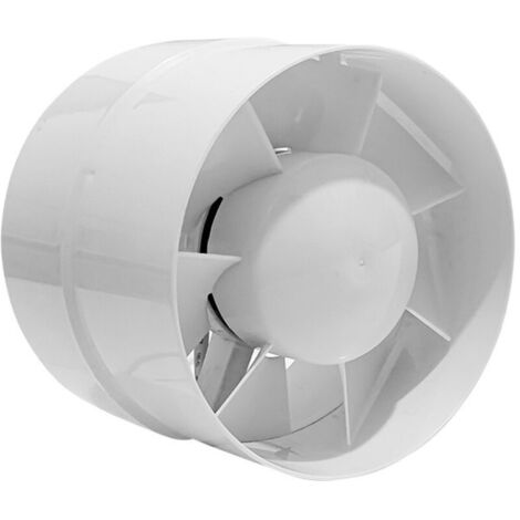 Ventilateur en ligne pour systèmes d'extraction canalisés dans les salles de bains et les cuisines, 4 pouces, avec moteur intégré à protection thermique (APC10-B blanc 4 pouces)