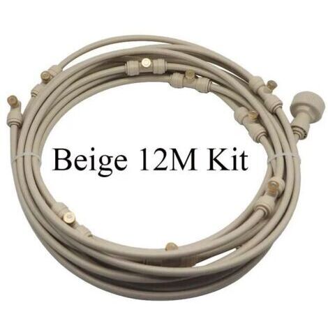 Ventilateur et brumisateur extérieurSystème de refroidissement par brumisation extérieur arroseur d'eau pré-assemblé pour patio, jardin, serre, plantes, kit d'arrosage 6-18 mètres, kit beige 12 m