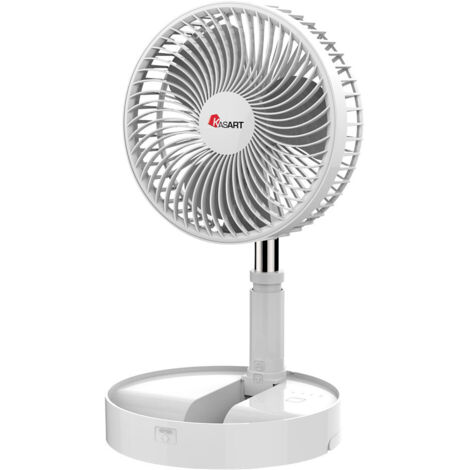 Ventilateur extensible Kasart Woosh 5 W avec bras te'lescopique, rechargeable par USB, 3 vitesses, hauteur re'glable, silencieux, compact et pliable pour une utilisation sur table ou au sol