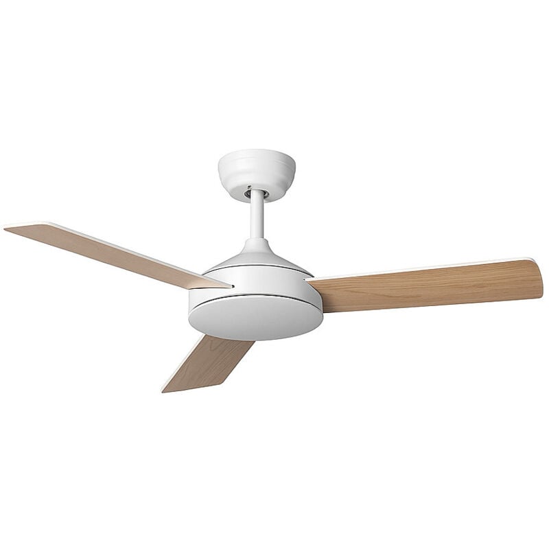 Techbrey - Ventilateur Exterieur Silencieux Navy 107cm Moteur dc Bois clair Télécommande Sans lumière