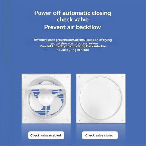 Ventilateur extracteur d'air puissant et silencieux 220 V, 25 cm (UE) - 25 cm