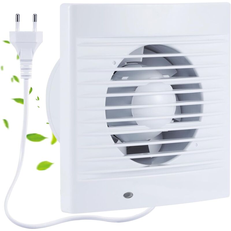 Treetalk - Ventilateur extracteur d'air silencieux avec valve anti-retour + grille anti-moustique intégrée ( 159 x 81 x 159 mm)