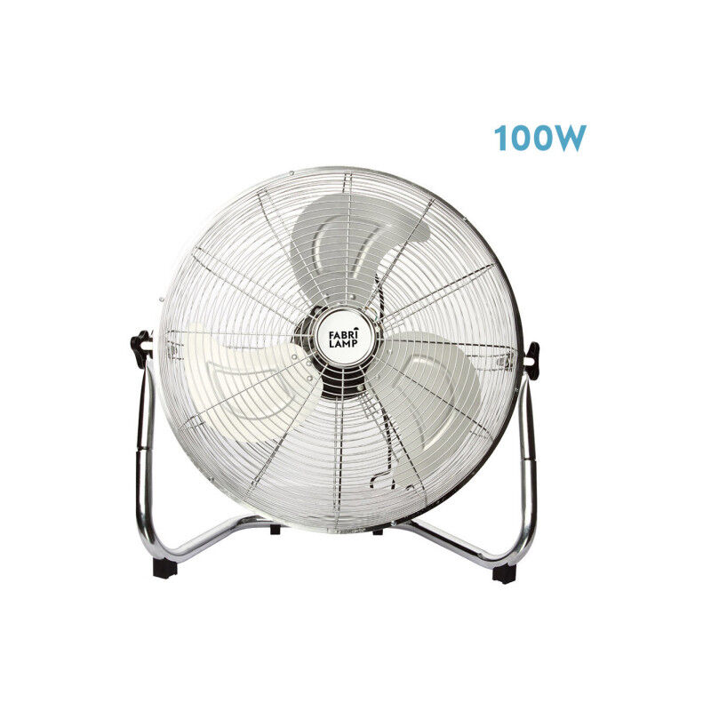 Fabrilamp - Ventilateur industriel libis 100w chrome 52d 3 vitesses 54x56x22 cm