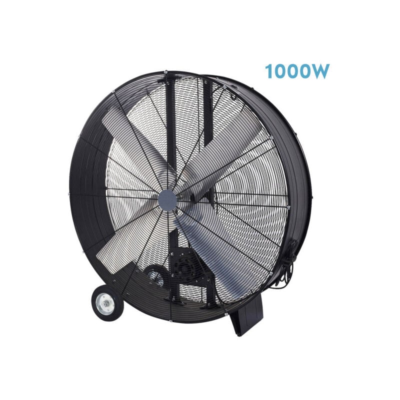 Fabrilamp - Abrila - Ventilateur industriel maximum Noir avec 3 vitesses réglables : 800W de Puissance : sur roues