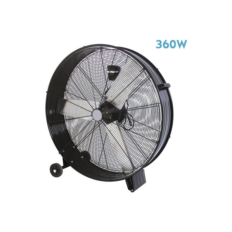 Fabrilamp - Abrila - Ventilateur industriel maximum , noir avec 3 vitesses réglables , 360W avec roulettes