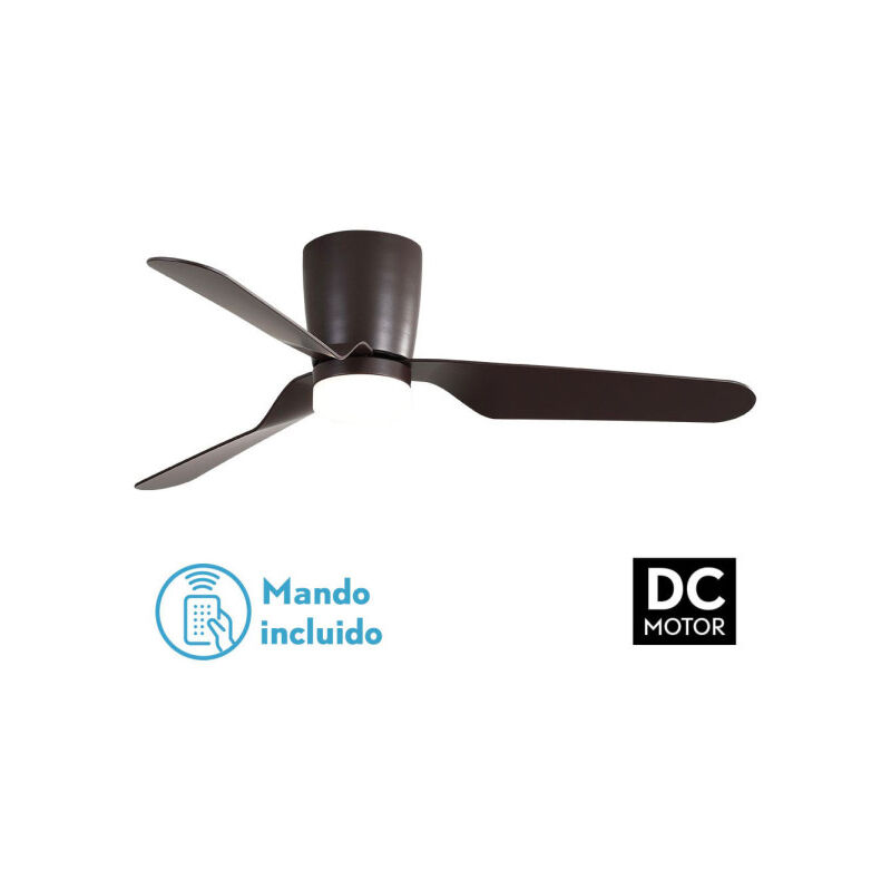 TODOLAMPARA - Ventilateur de ventilateur de plafond avec lumière LED moteur 18W DC modèle KOCHI Brown, 3 nuances de lumière avec mémoire, 3 pales, 5 TODOLAMPARA - Ventilateur de ventilateur de plafond avec lumière LED moteur 18W DC modèle KOCHI Brown, 3 nuances de lumière avec mémoire, 3 pales, 5