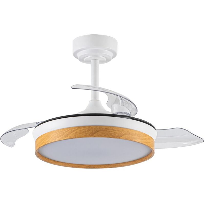 Cristalrecord - Ventilateur led à pales repliables Panam Mini Hêtre 46W 5520Lm