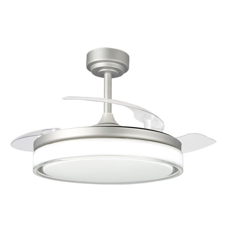 Ventilateur led à pales rétractables Aneto Gris 72W 7920Lm cct Ventilateur led à pales rétractables Aneto Gris 72W 7920Lm cct