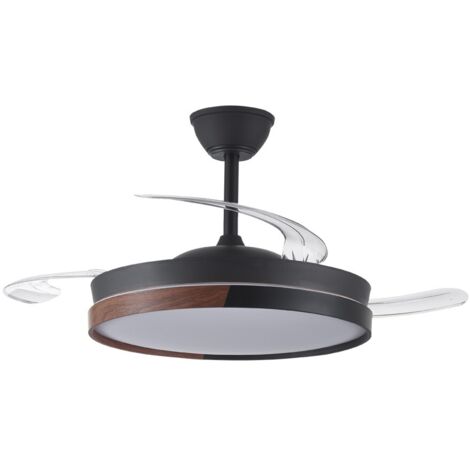 Ventilateur LED à pales rétractables Ecoro Noir 45W 4400Lm CCT