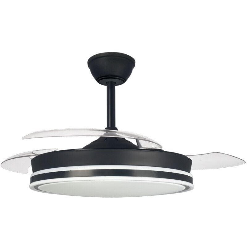 Cristalrecord - Ventilateur led pales rétractables Supereco Noir 45W 4400Lm cct