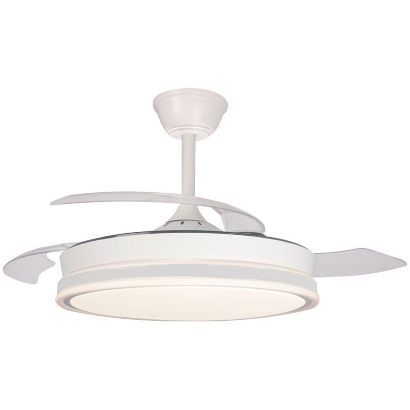 Cristalrecord - Ventilateur led pales rétractables Supereco Blanc 45W 4400Lm cct