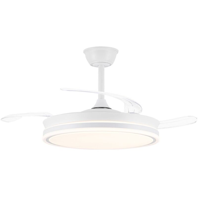 Cristalrecord - Ventilateur led intelligent Evo White 72 w 7 920 lm cct Dim avec pales rétractables