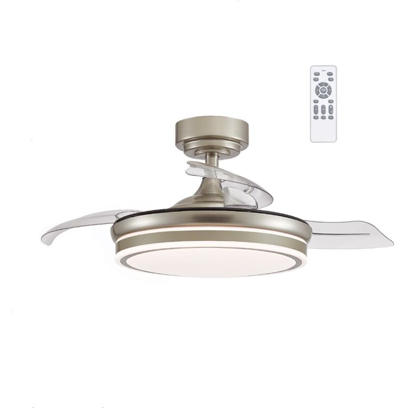 Cristalrecord - Ventilateur led Pales Pliantes Mousse Mini Nickel 35W