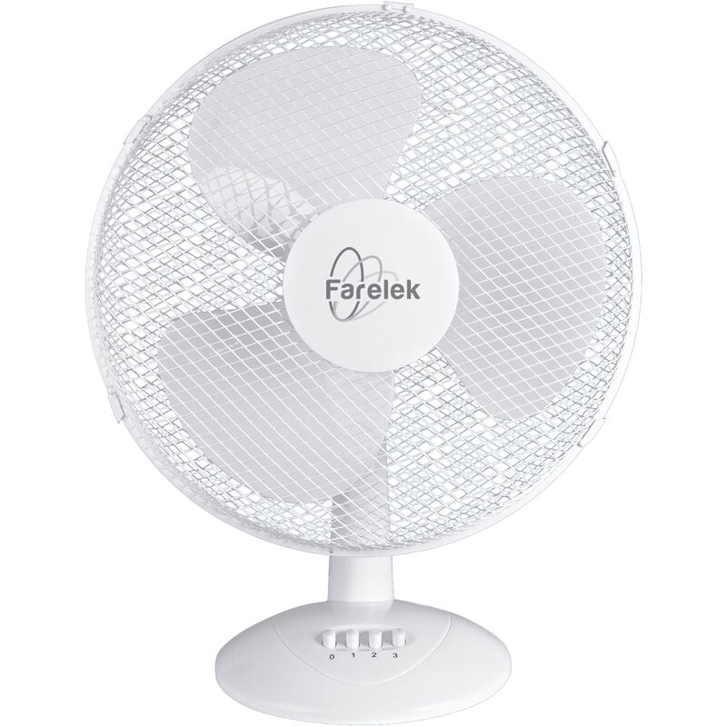 Farelek - Ventilateur de table miami 50W 3 vitesses D40cm Blanc
